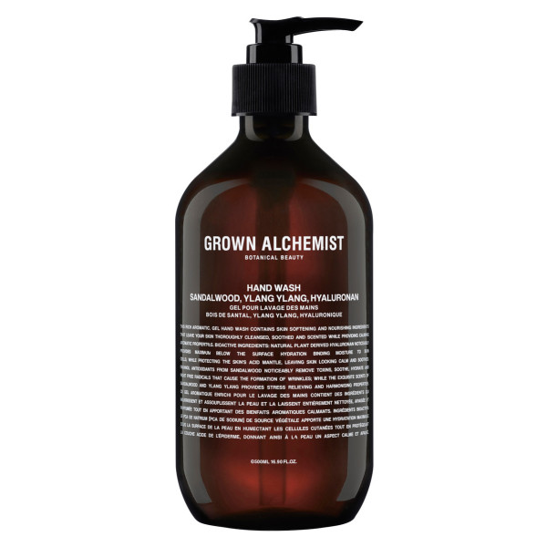 GROWN ALCHEMIST HAND WASH SANDALWOOD, YLANG YLANG, HYALURONAN 500 ml